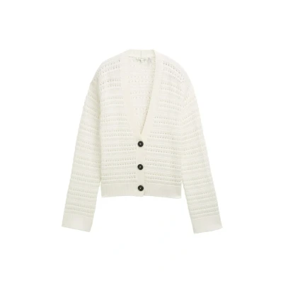 Abbildung von TOM Tailor MIT Vausschnitt Strickjacke, Damen, Größe: Large, Whisper white