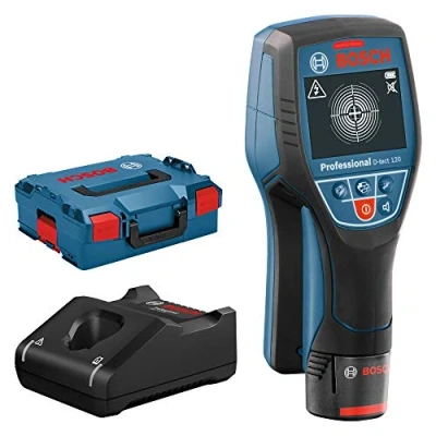Abbildung von Bosch Professional System Ortungsgerät D tect (1 Akku 12V, max. Ortungstiefe Kunststoffrohre/Holzunterkonstruktion/spannungsführende Leitungen/Eisenmetalle: 60/38/60/120/120 mm, L Boxx)