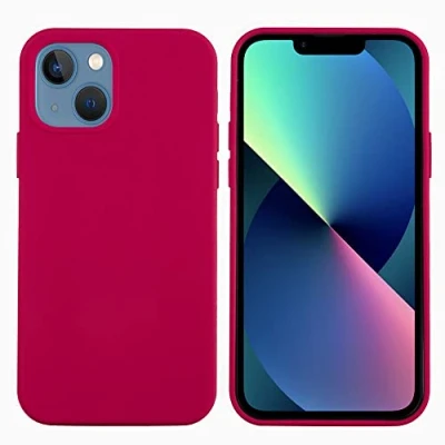 Abbildung von CoverKingz Silikon Hülle kompatibel mit iPhone 13 [6,1 Zoll] Handy Soft Case Weiche Smartphone Schutzhülle Matt Rot
