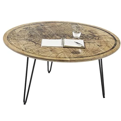 Abbildung von Home affaire Couchtisch &quot;Napcoa&quot;, mit Weltkarte Aufdruck, Tisch in Massivholz Mango