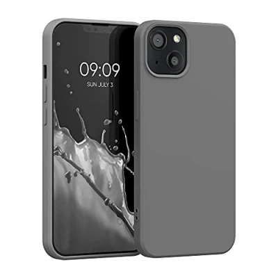 Abbildung von kwmobile Hülle kompatibel mit Apple iPhone 13 gummierte TPU Silikon Handyhülle Schutzhülle für kabelloses Laden Case in Stone Dust