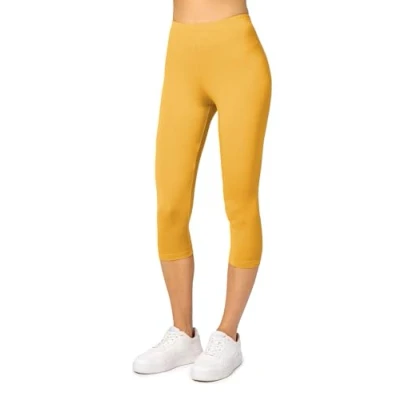 Abbildung von Merry Style Damen Leggings 3/4 Capri aus Viskose MS10 144 (Gelb, 3XL)