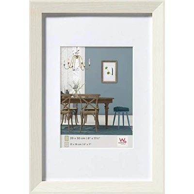 Abbildung von walther design Bilderrahmen weiss 20 x 30 cm mit Passepartout, Fiorito Holzrahmen EF030W