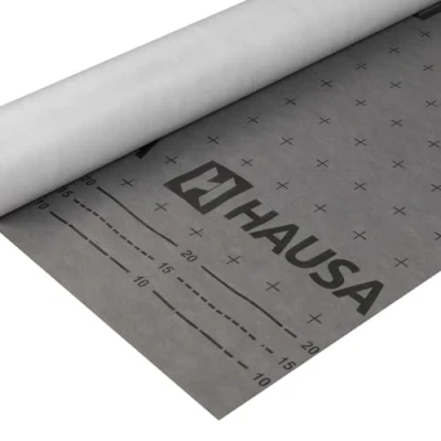 Abbildung von Unterspannbahn 100g/m² flexible dreilagige hochdiffusionsoffene Unterdeckbahn 5x1,5mx50m (375m²) reißfest witterungsbeständig ohne Selbstklebestreifen wasserdicht Schalungsbahn HAUSA Classic HU100