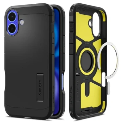 Abbildung von Apple iPhone 16 Plus Hülle MagSafe Kunststoff Spigen Hard Case/Backcover Handyhülle Schwarz