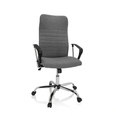 Abbildung von hjh OFFICE 729426 Bürostuhl ARTON 40 Stoff Drehstuhl ergonomisch, hohe Rückenlehne, Grau