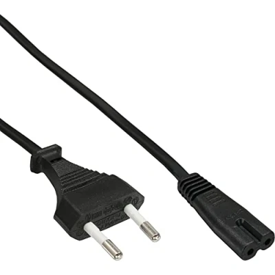 Abbildung von InLine 16654I Netzkabel, Netzstecker CEE7/16 Italien auf Euro 8 C7 Stecker, schwarz, 1,8m