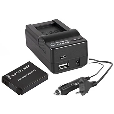 Abbildung von 2in1 SET für die Panasonic Lumix DMC TZ71 kompatibel mit Akku BCM13 und BCM13e PREMIUM Ersatzakku (1100mAh) 4in1 Ladegerät (für USB, microUSB, 220V Auto)