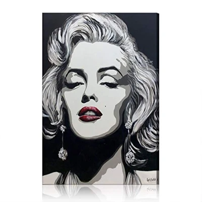 Abbildung von Five Seller Marilyn Monroe Ölgemälde Druck Auf Leinwand Moderne Abstrakte Poster Und Drucke Bilder Für Wohnzimmer Cuadros Dekoration (Kein Rahmen,70 x 100 cm)