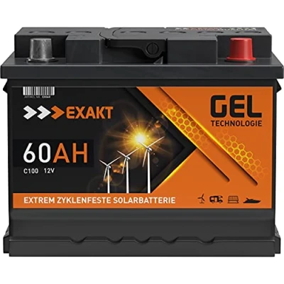 Abbildung von Gel Batterie 60Ah 12V Solarbatterie Wohnmobil Boot Versorgungsbatterie Solar Akku ersetzt 70Ah 80Ah