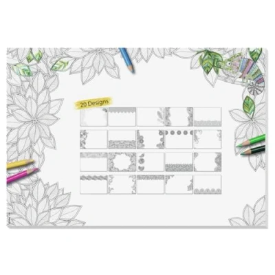 Abbildung von Sigel Schreibtischunterlage Adult Coloring HO580 Schreibunterlage Blanko Schwarz/Weiß (B x H