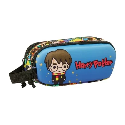 Abbildung von Safta Harry Potter 3D Doppelmäppchen für Kinder, ideal Kinder im Schulalter, bequem und vielseitig, Qualität Widerstandsfähigkeit, 21 x 6 8 cm, Blau/Mehrfarbig, Estándar,