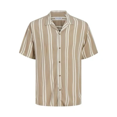 Abbildung von Jack &amp; Jones Jjejeff Stripe Resort Shirt Hemd, Herren, Größe: 3XL, Crockery