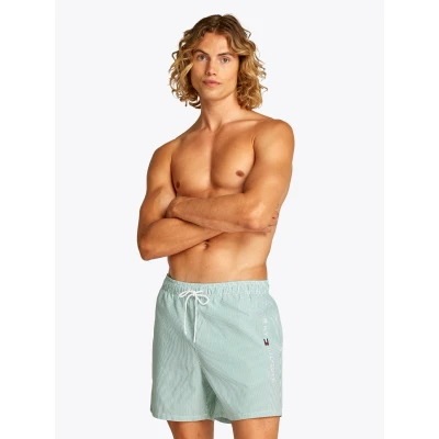 Abbildung von Tommy Hilfiger Original Ithacasmedium Drawstring Stripe Badeshorts, Herren, Größe: Small, Ithaca white radiant green