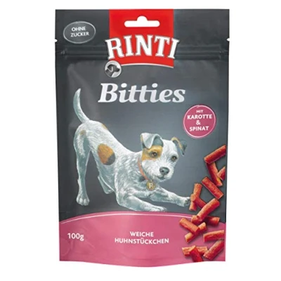 Abbildung von RINTI Bitties Huhn mit Karotte &amp; Spinat Hunde Snack 12x100g Trainingsleckerli ohne Zucker