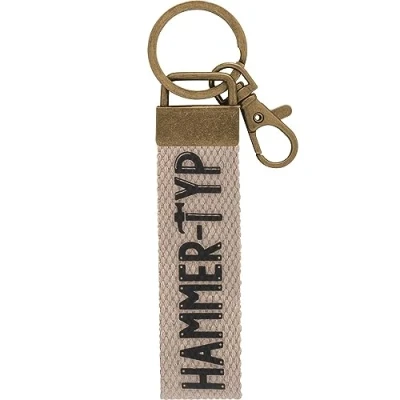 Abbildung von GRUSS &amp; CO Schlüsselanhänger Canvas Motiv Hammer Anhänger aus dunklem mit Typ, Karabiner 48401