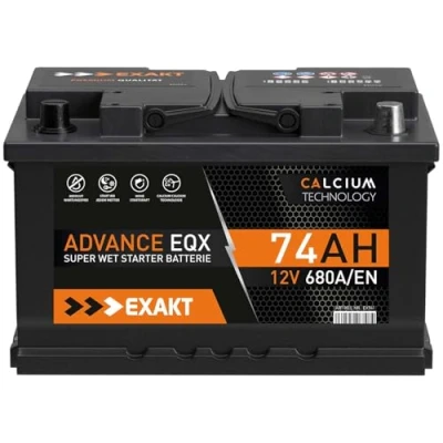 Abbildung von EXAKT Autobatterie 12V 74Ah Starterbatterie PKW KFZ Auto Batterie (74Ah)