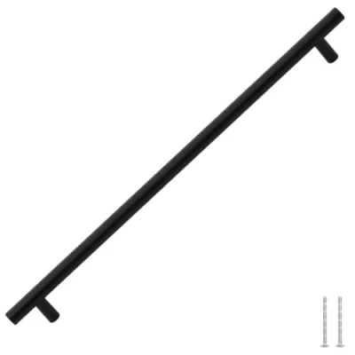 Abbildung von vidaXL Möbelgriffe 5 STK., Schrankgriffe T Form, Griffe für Küchenschränke, Küchengriffe Schubladengriffe Türgriffe, Schwarz 480mm Edelstahl