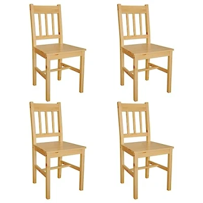 Abbildung von vidaXL Esszimmerstühle 4 STK., Esszimmerstuhl mit Rückenlehne, Essstuhl Küchenstuhl Stuhl für Esszimmer Küche, Holzstuhl, Kiefernholz