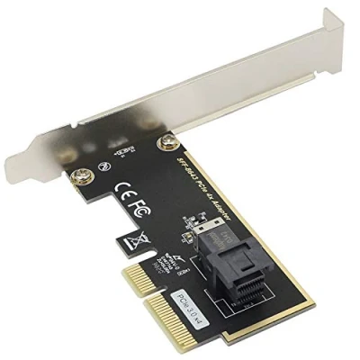 Abbildung von SFF 8643 zu PCIe 4X Adapter, Gelrhonr PCI Express für SSD U.2 NVMe, Karte 3.0 x 4 kompatibel mit X4 Steckplatz Driver 1PCS