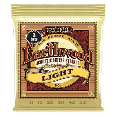 Abbildung von Ernie Ball Earthwood Light Akustik Gitarrensaiten, 80/20 Bronze, 3 Pakete, Stärke 1152