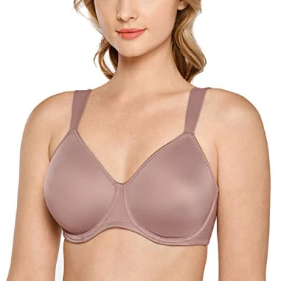 Abbildung von DELIMIRA Damen T Shirt Minimizer BH mit Bügel Große Größen Ohne Gepolstert Mochaccino 100C