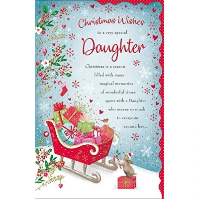 Abbildung von Piccadilly Greetings Regal Publishing Weihnachtskarte für Tochter, 30,5 x 20,3 cm