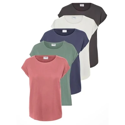 Abbildung von VERO MODA Damen VMAVA Plain SS TOP GA 5PACK, Laurel Wreath/Asphalt+ Vintage, XL