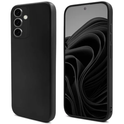 Abbildung von Moozy Lifestyle. Hülle für Samsung Galaxy S24 5G, Premium Silikon Handyhülle Schutzhülle mit Mattem Finish und Weichem Mikrofaserfutter, Phone Cover Case, Schwarz