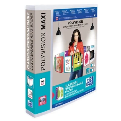 Abbildung von Oxford Ringbuch A4, polyvision maxi, 4 Ringe, 4,5 cm Rücken, transparent