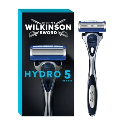 Abbildung von Wilkinson Rasierklingen Hydro 5 Hautschutz für Männer, Regelmäßig, 1 tlg., Rasierergriff + 13 Ersatzklingen, 14 Stück (1er Pack)