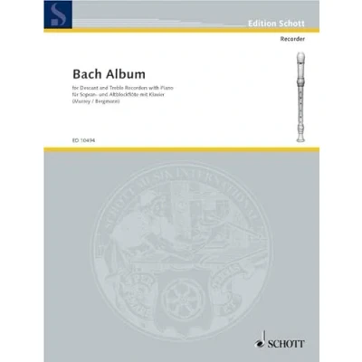 Abbildung von Bach Album: 2 Blockflöten (SA) und Klavier. Partitur Stimmen. (Edition Schott)