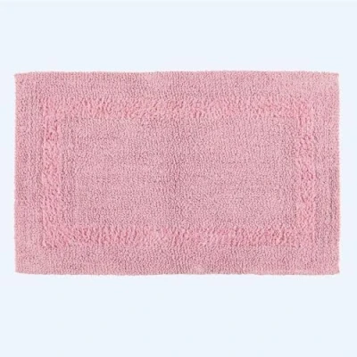 Abbildung von Homescapes Premium Badematte rosa, Badvorleger 50x80 cm, Badteppich Baumwolle mit Wende Design