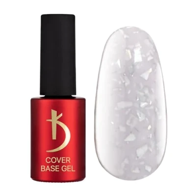 Abbildung von K Professional Base Coat Gel Cover Milky Flakes Camouflage 7ml Unterlack UV Nagellack Nägel Milchig Flocken Tarnfarbe Glitzern Confetti LED
