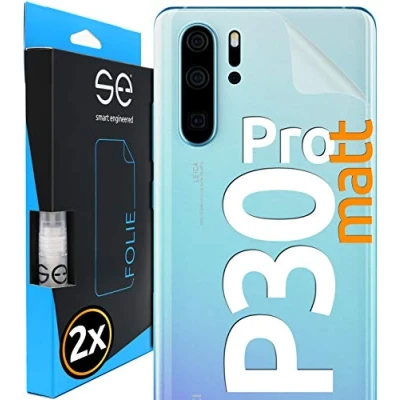 Abbildung von smart engineered [2 Stück] Entspiegelte 3D Schutzfolien für die Rückseite kompatibel mit Huawei P30 Pro, matt, selbstheilender Schutz vor Schmutz und Kratzern, Backcover, kein Schutzglas