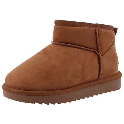 Abbildung von TOM TAILOR Winterboots, Plateau, Schlupfboots, Flats mit Logo Aufnäher an der Ferse