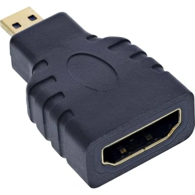 Abbildung von InLine 17690D HDMI Adapter, A Buchse auf Micro D Stecker, 4K/60Hz kompatibel, vergoldete Kontakte