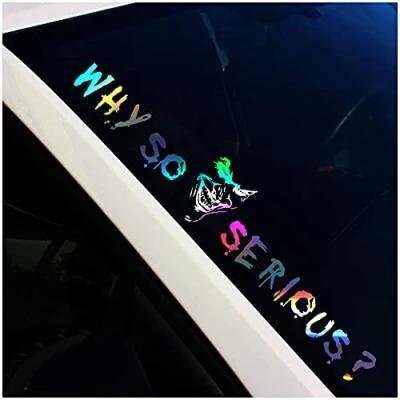 Abbildung von FS56 Frontscheibenaufkleber Why so Serious &quot;Joker&quot; Finest Folia (Hologramm, Außenklebend)