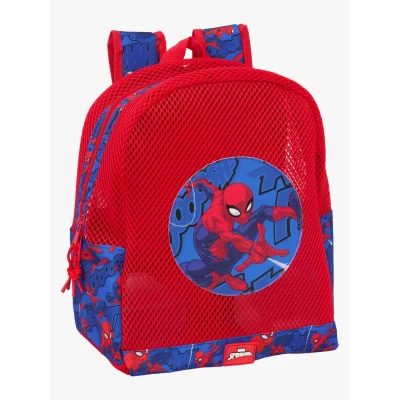 Abbildung von Safta Spiderman Kinderrucksack mit Sandschutz, Griffen, leicht zu reinigen, ideal für Kinder verschiedener Altersgruppen, bequem und vielseitig, 32 x 12 38 cm, Rot/Blau, M, Casual