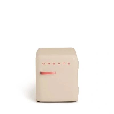 Abbildung von CREATE / Retro FRIDGE 50 TERRACCOTA/Kühlschrank in Sand, Griff Terrakotta 85W, Minibar, eine Regalfläche, Design, 50cm, zwei Ablagen, 48L Fassungsvermögen, energiesparend, 50x44x49,8cm