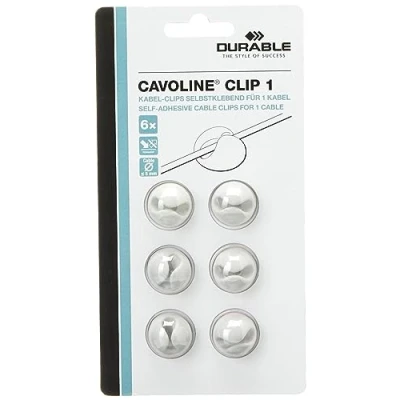 Abbildung von Durable Kabel Clip Cavoline 1 Kunststoff 20x12 x20mm grau VE=6 St
