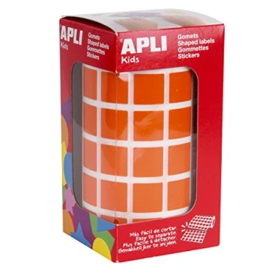 Abbildung von APLI 12479 Rechteckige Aufkleber auf Rolle Farbe: Orange Maße: 15 x mm
