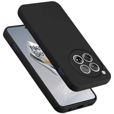 Abbildung von Cadorabo Hülle kompatibel mit OnePlus 12 Silikon Handyhülle für Case aus flüssigem Kratzfeste und stoßfeste dünne TPU Schutzhülle Liquid SCHWARZ