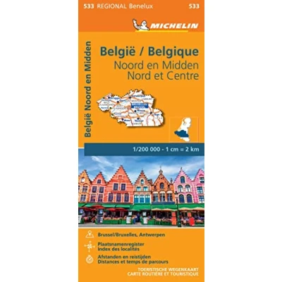 Abbildung von Michelin Map Belgium: North &amp; Central (Michelin Regional Maps, 533, Band 533)