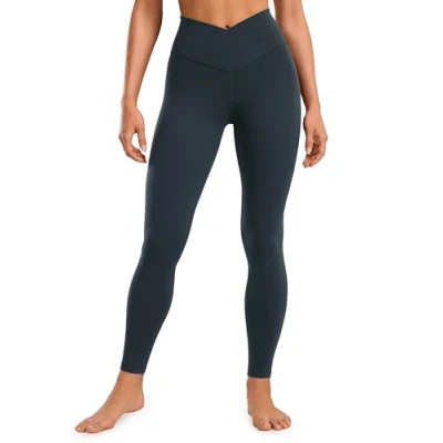 Abbildung von CRZ Yoga Damen Butterluxe Cross Waist Workout Leggings V High Bauchkontrolle Lounge 71cm Echte Marine 42