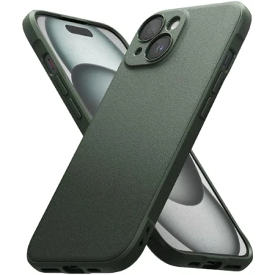 Abbildung von Ringke Onyx Case Kompatibel mit iPhone 15 Hülle, Verbesserte Griffigkeit TPU Stoßfänger Handyhülle für 6,1&quot; Dark Green