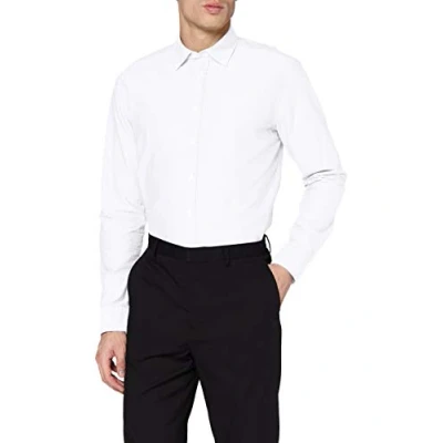 Abbildung von Seidensticker Herren Modern Langarm mit Button down Kragen Soft Uni Smart Business Businesshemd, Weiß (Weiß 1), 48