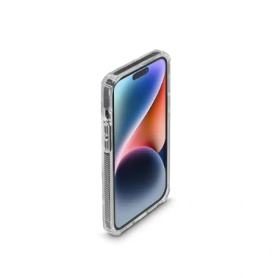 Abbildung von Hama Handyhülle „Extreme Protect“ für iPhone 15 Plus (Bumper D3O lizenziert, stoßfest, sturzsicher und bruchsicher, durchsichtige Hülle ohne Vergilben, Case induktives Laden) transparent