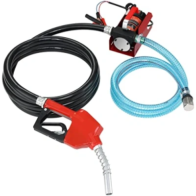 Abbildung von VEVOR Dieselpumpe 1/4 PS Heizölpumpe DC 12 V Kraftstoffförderpumpe 8m Förderhöhe 3m Saughöhe Selbstansaugend Automatik Zapfpistole 4m Auslassschlauch Geeignet für Diesel Kerosin Transformatoröl