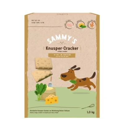 Abbildung von Sammy&#039;s Knusper Cracker Herzhafte Snacks für Hunde mit Käse und Spinatfüllung 1 x kg